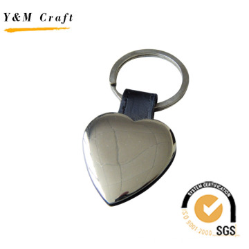 Porte-clés en métal et cuir avec piquage (Y02096)